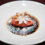 ARMONICO - シチリア産ピスタチオのクレームブリュレ　苺のジェラート