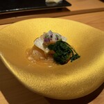 広島 鮨 銀座芝濱 - 太刀魚と大根と春菊