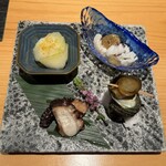 広島 鮨 銀座芝濱 - 帆立豆腐冬瓜　ハモ　タコ　姫サザエ