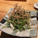 石臼挽手打 そばの音 - サラダセロリと長芋のサラダ