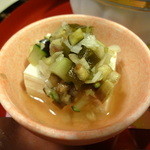 いわや - この日の先付(冷奴にみょうが風味)(2014/08-2)