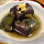 いわや - この日の先付(なすの煮浸し)(2014/08-2)