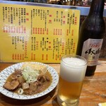 もつ焼き 大統領 - スーパードライ大瓶今時　５８０円