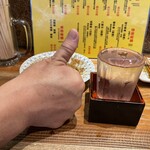 もつ焼き 大統領 - 何故か　お隣さんの指？