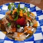 閑祥庵 禅紫 - ホタテと丸茄子フルーツトマトのべっこう餡かけ