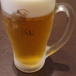 Guriru Shi- - ランチビール（ヱビス生）はジョッキでも350円！ちなみに、ビールをいただくと ジョッキの内側に泡のリング（エンジェル・リング）が しっかり残ります♪ジョッキとビールサーバーの洗浄が完璧な証拠だよ～