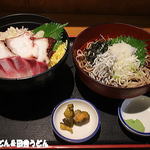海ぼうず - 海鮮3色丼と釜揚しらすおろし蕎麦