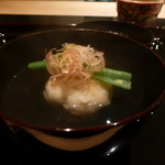 日本料理 晴山 - 2014年8月　海老真薯とトウモロコシ