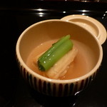 日本料理 晴山 - 2014年8月　ジャガイモ饅頭　ハモ