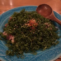 博多 鴨すき 鴨しゃぶ なかもぐろ - 鴨タタキネギまみれ