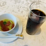 銀座アスター - 杏仁豆腐＆アイスコーヒー