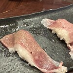親子パンチ居酒屋店 - 「道産ぶりすけ肉寿司2巻」798円（2025.6/12）