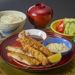 鰺フライ＆海老フライ定食