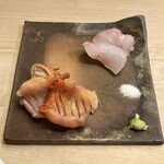 おかめ寿司 - 赤貝、クエ