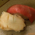 Sushidokoro Kitano Shun - 【2014年06月】おまかせ＠2,000円の④（ツブ、中トロ）。