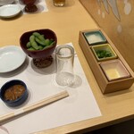 ツル - 薬味は大根おろし、ねぎ、ニンニク