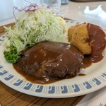 レストラン ローマの太陽 - ハンバーグとカニクリームコロッケ