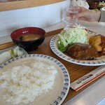 レストラン ローマの太陽 - ハンバーグとカニクリームコロッケ@1,160円