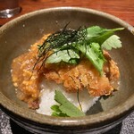 薪炭まだら - とうもろこしご飯　鶏カツとろとろ卵とじ