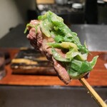 薪炭まだら - 近江鴨ロース　青ネギ