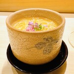 鮨 田中 - 河豚の白子と蟹の茶碗蒸し