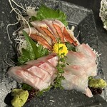 魚貝三昧 彬 - 白身魚の三点盛り（鯛、金目鯛、平目）