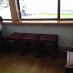 窓際。これ、カウンターになる？イスも置いて有るけど？