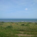 晩成温泉 - 施設内より太平洋を望む、海風強い