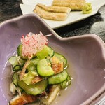 いづもや - うざく（手前）と白焼き（奥）