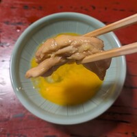 ぼたん - 生卵に鶏肉