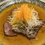 やす多” - 和牛ロースステーキの薄切り