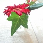 イタリア料理のお店 ラ　サラ  - テーブルに置かれた花。