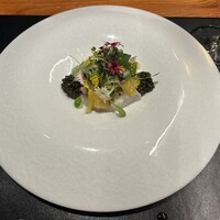 WINE食堂 緒乃 - 淡路島　アコウのカルパッチョ　キャヴィア添え