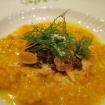 ラルテ沢藤 - カボチャのスパッツェレ、牛の赤ワイン煮、アーモンド、ディル、白トリュフのオイル