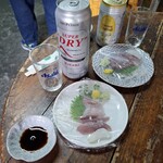 山本酒店 - アサヒスーパードライ・お刺身