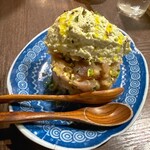 炭火と酒と肴 七福八郎 - マグロたるたる、ワサビムース☺️