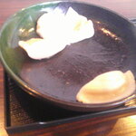 喜多方中華蕎麦 坐忘紅 - 山塩中華そば 麺大盛 ＆ ワンタン 4個 と 特製水餃子 5個 ＆ レンゲ小