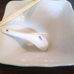 喜多方中華蕎麦 坐忘紅 - 山塩中華そば 麺大盛 ＆ ワンタン 4個 と 特製水餃子 5個 ＆ レンゲ小