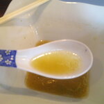 喜多方中華蕎麦 坐忘紅 - 山塩中華そば 麺大盛 ＆ ワンタン 4個 と 特製水餃子 5個 ＆ レンゲ小