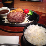 Mito Yazawa - 黒毛和牛100%フレッシュハンバーグ Large(ライス大盛)