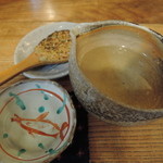 蕎麦 坐忘 - 田酒とお通しの焼き味噌