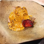 心一 - いしなぎ ひらめ めひかり
      アワビのきもとウニのソース