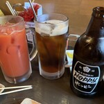 やきとり けいすけ - トマトハイ、黒ホッピーセット