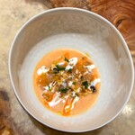 IL TEATRINO DA SALONE - イタリアではトマトとマグロの組み合わせが多いそう｡敢えてシェフは鰹で藁焼き風な味付けに｡でもしっかりイタリアンです。