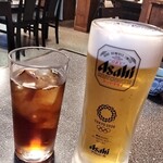 魚処 おお田 - 軽く嗜みました　ウーロンハイ　生ビール