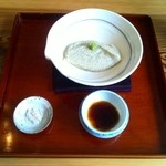 秋谷亭あらき - 「店主おすすめ蕎麦三昧」の粗びき蕎麦がき
