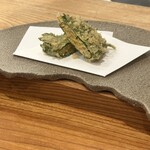 てんぷら 一心 - なめろうの大葉揚げ！！！