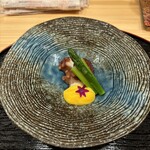 割烹 花穂 - 明石の蛸とアスパラ