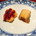 神戸・鮨かねさか - 蒸し穴子はタレと塩