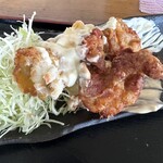 笑旨からあげ富や xx - 大海老フライとモモ肉唐揚